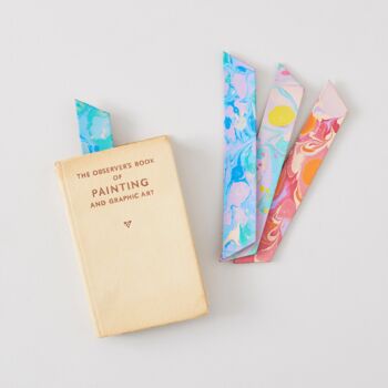 Hand Marbled Leather Bookmark, 2 of 6