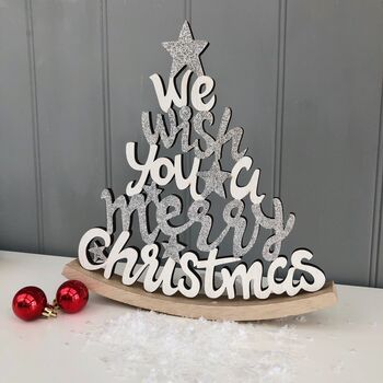 Wooden Rocking Merry Christmas Tree, 2 of 3