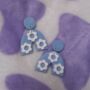 Retro Daisy Wide Arch Polymer Clay Earrings, thumbnail 3 of 3