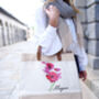 Personalised Birth Flower Canvas And Leather Shopper, thumbnail 1 of 2