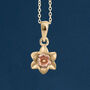 Tiny Yellow Gold Plated Daffodil Necklace, thumbnail 2 of 11