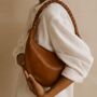 Half Moon Leather Shoulder Bag – Handmade With Braided Handle, thumbnail 8 of 12