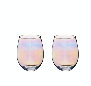 Iridescent Tumbler Or Stemless Wine Glass Set Of Two, 2 of 2