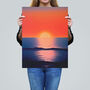 Morning Glory Sunset On Sea Orange Blue Wall Art Print, thumbnail 2 of 6