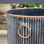 Tambara Set Of Three Black And Copper Ribbed Planters, thumbnail 4 of 4