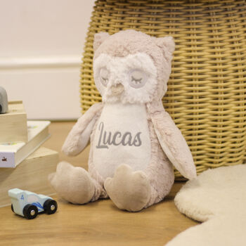 Personalised Owl Teddy Bear Toy Gift For Baby, 6 of 8