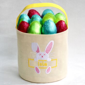 Handmade Easter Basket, Personalised With Embroidery, 3 of 3