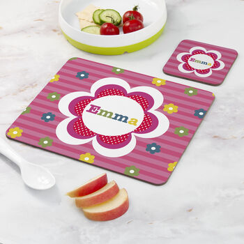 Personalised Girl's Floral Placemat Set, 4 of 10