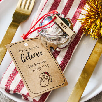 Personalised Believe Bell Christmas Place Setting, 3 of 4