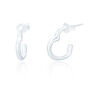 Sterling Silver Heart Hoop Stud Earrings, thumbnail 3 of 5