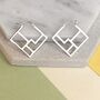 Gold Plated Sterling Silver Square Geometric Earrings, thumbnail 2 of 8