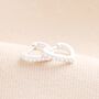 Sterling Silver Crystal Tapered Huggie Hoop Earrings, thumbnail 1 of 2