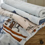 Coastal Fishing Village Textured Printed Soft Throw, thumbnail 5 of 5