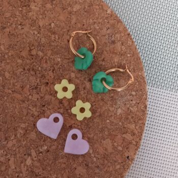 Hoops Earrings With Polymer Clay Charms, 5 of 5