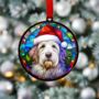 Bearded Collie In Santa Hat Suncatcher Decoration, thumbnail 4 of 6