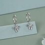 Ribbon Bow Huggie Hoop Earrings In Sterling Silver, thumbnail 7 of 12