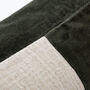 Amber Linen And Velvet Cushion In Green, thumbnail 3 of 4