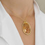Golden Sapphire Birthstone Gold Plated Necklace, thumbnail 1 of 3