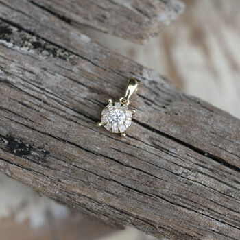 9ct Yellow Gold Solitaire Diamond Necklace*, 2 of 5