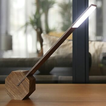 Octagon One Desk Lamp Walnut, 6 of 7