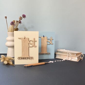 Personalised Wooden First Holy Communion Card Engraved Baptism Gift, 12 of 12