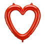 Red Heart Outline Shaped Foil Balloon, thumbnail 2 of 3