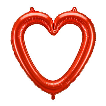 Red Heart Outline Shaped Foil Balloon, 2 of 3