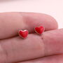 Gift Bag Sterling Silver Thank You Red Heart Earrings, thumbnail 4 of 6