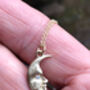 Solid Gold Moonface Necklace With Real Diamond Eye, thumbnail 4 of 12