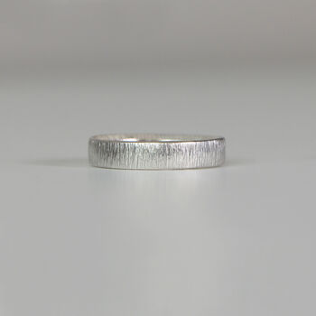 Sunshine Hammered Silver Hammered Surface Band, 3 of 7