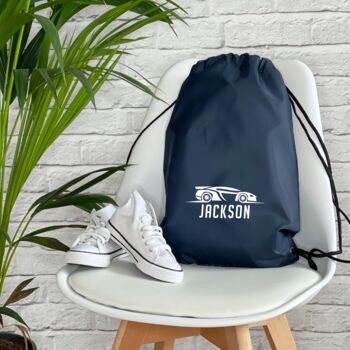 Personalised Super Car Kids Drawstring Bag, 2 of 7