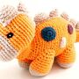 Handmade Dinosaur Steggi Orange Fair Trade Toy, thumbnail 3 of 3