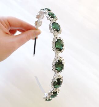'Green Phoenix' Crystal Bridal And Bridesmaid Headband, 4 of 5