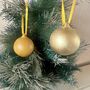 Gold Baubles Set Of Six Christmas Decoration, thumbnail 4 of 9