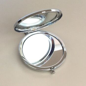 Silver Plated Compact Mirror ~ Love, 2 of 6