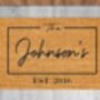Personalised Coir Doormat With Name And Est Date, thumbnail 1 of 8