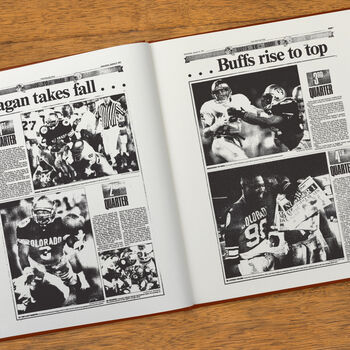 Colorado Buffaloes College Football Personalised Gift Newspaper History Book, 8 of 12