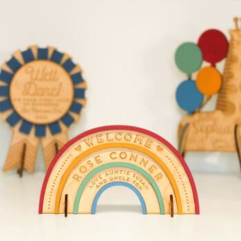 Personalised Wooden Rainbow Card, 3 of 3