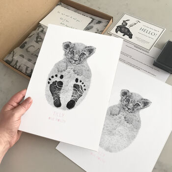 Personalised Baby Lion Cub Footprint Kit, 3 of 7