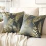 Decorative Gold Reed Flower Cushion Cover Twin Set, thumbnail 7 of 9