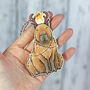 Christmas Capybara With Antlers Wooden Christmas Decoration, thumbnail 1 of 3