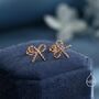 Sterling Silver Braided Ribbon Bow Stud Earrings, thumbnail 5 of 12