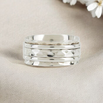 Personalised Classic Wide Sterling Silver Spinner Ring, 4 of 11