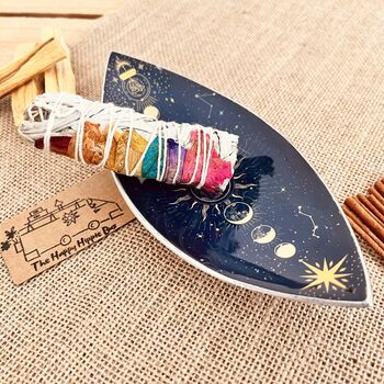 Enamelled Incense Burner Bowl Moon Phases Design, 3 of 6