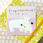 Gold Foiled Baby Girl Polar Bears Card, thumbnail 1 of 5