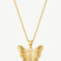 Textured Butterfly Pendant Necklace In 18k Gold, thumbnail 2 of 3