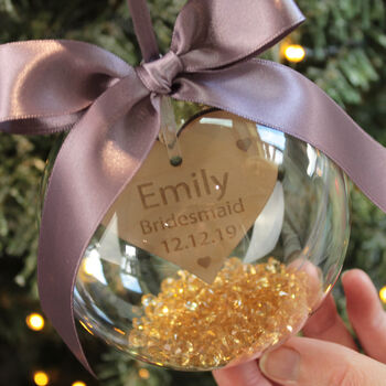 Personalised Bridesmaid Bridal Party Bauble, 3 of 7