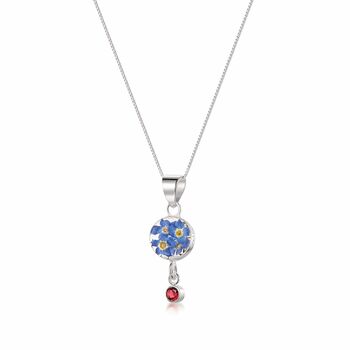January Birthstone Necklace Sterling Silver And Real Flowers, 5 of 12