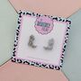 Cowboy Boot Glitter Resin Stud Earrings Pink, Blue And Silver, thumbnail 10 of 12