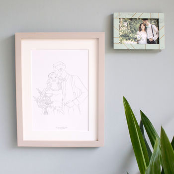 Personalised Wedding Day Line Drawing Portrait Print, 6 of 12